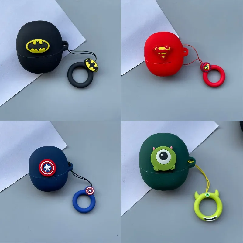 Funda blanda de silicona de dibujos animados DIY para QCY MeloBuds Pro, funda protectora para auriculares Bluetooth inalámbricos verdaderos con llavero