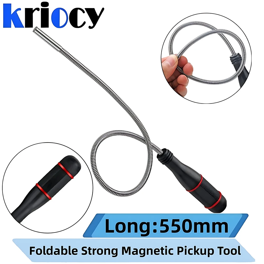 Herramienta de recogida magnética Flexible, barra de succión Flexible para recoger serpientes, para localizar objetos que caen, llegar a los drenos del fregadero - imagen 2