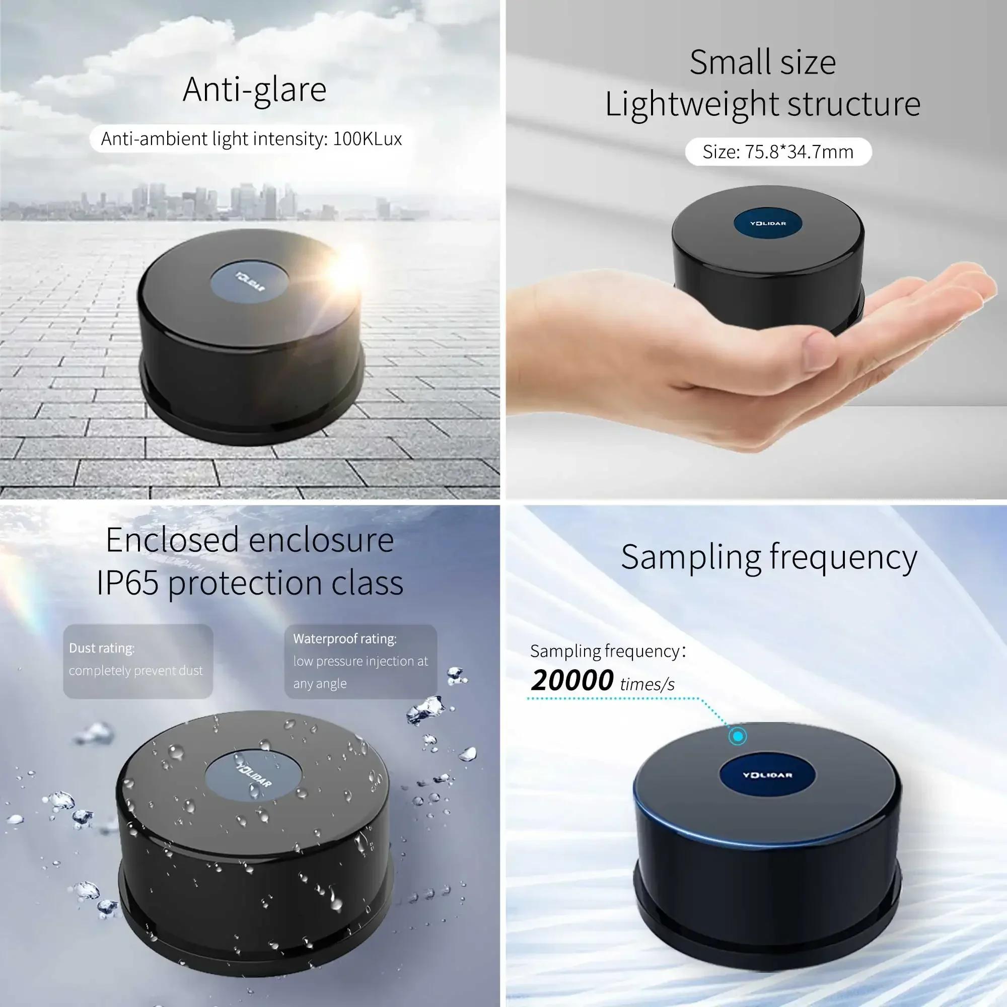 YDLIDAR-Lidar 4ROS TOF 30M Range 100KLux, mapeo antideslumbrante de alta precisión, impermeable, a prueba de polvo, para ROS ROS2, Raspberry Pi Jetson - imagen 2