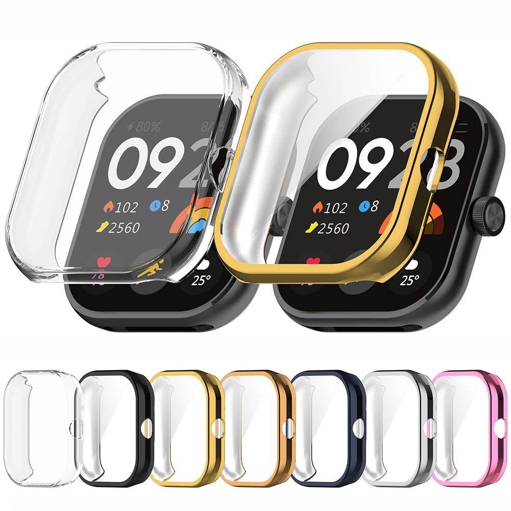 Funda de TPU para reloj inteligente, carcasa protectora suave anticaída, Protector de pantalla a prueba de polvo para Redmi Watch 4