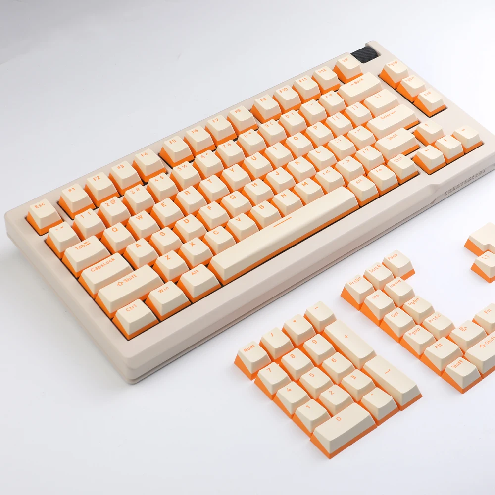 Teclas Pudding de 117 teclas, perfil OEM, PBT, doble disparo, teclado con 1.25u, 1.75u, cambio ISO Enter