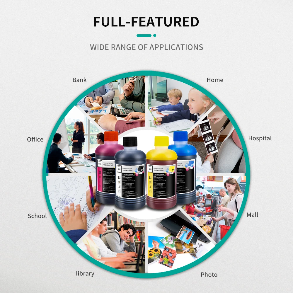 Kit Universal de recarga de tinte de tinta para impresora Canon HP Epson 301 302 304 305 cartucho deskjet Ecotank tintas compatibles - imagen 4