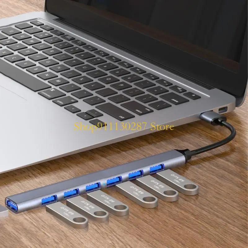 J1HC 1 a 7 USB HUB Extender Adaptador divisor USB estación acoplamiento USB3.0 velocidad