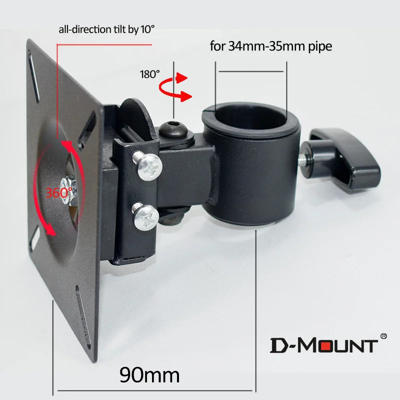 Piezas de montaje para monitor de movimiento completo, 10kg, 3T-II, 10 ", 24", 27 ", soporte de pared LCD giratorio inclinable, montaje en tubo para monitor VESA 75X75 100X100 - imagen 4