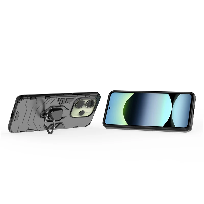Para Xiaomi Redmi Note 14 funda Redmi Note 14 funda armadura silicona anillo de dedo soporte a prueba de golpes Protector de teléfono Redmi Note 14 funda - imagen 4
