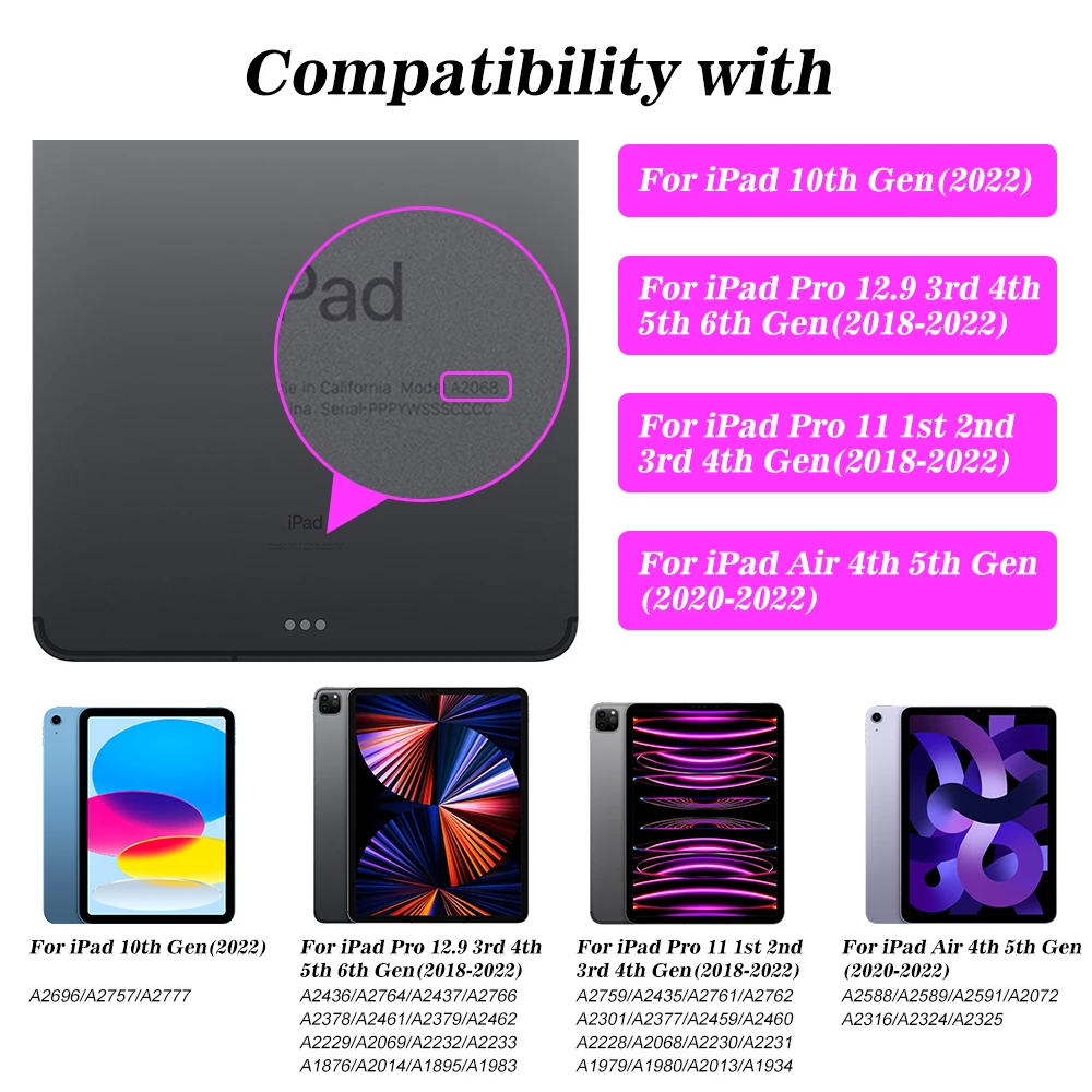 Teclado mágico pantalla LCD Trackpad multitáctil para iPad Pro 11 Pro 13 2024 M4 Air 6 Air 5 Air 4 Pro 12,9 funda para teclado - imagen 5