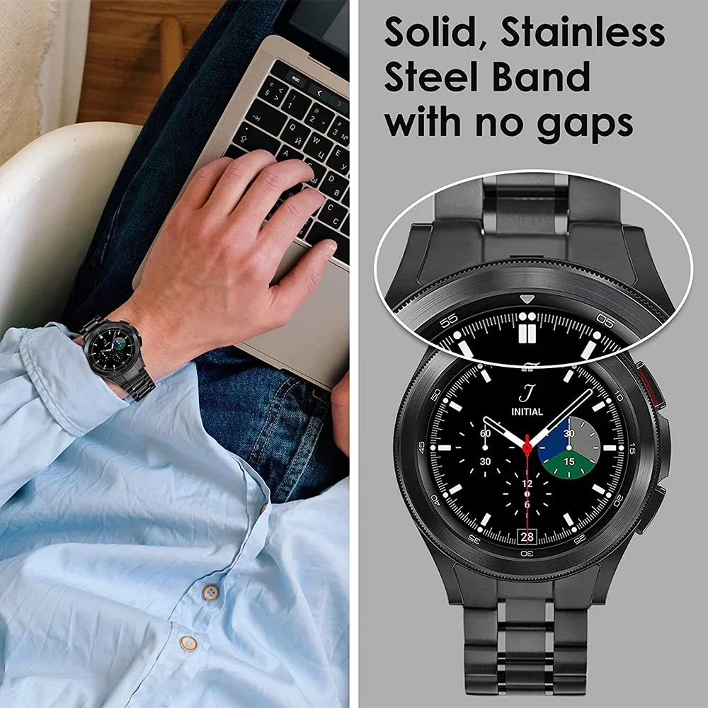 Correa de Metal de acero inoxidable para Samsung Galaxy Watch 6 5 44mm 40mm/Watch5 Pro 45mm/Watch 4 Classic 46 42mm pulsera sin huecos - imagen 2