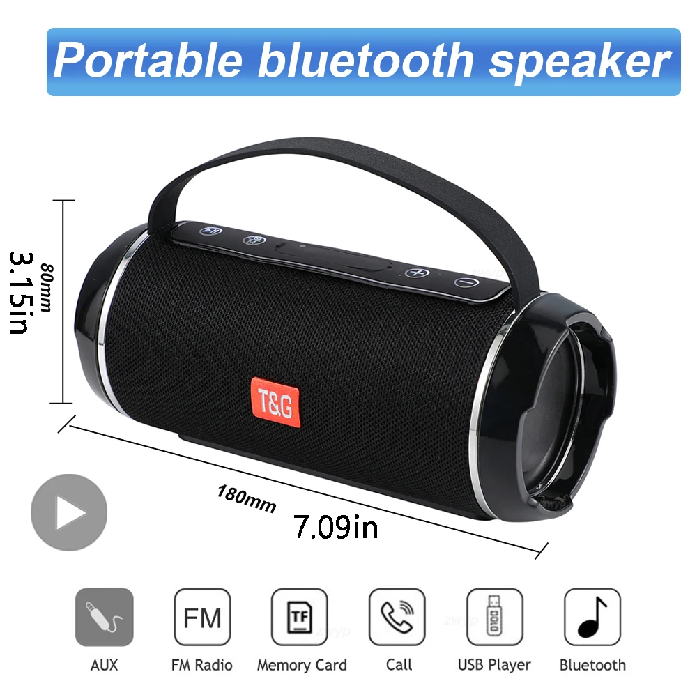 Altavoz portátil inalámbrico con Bluetooth para exteriores, barra de sonido, Radio, receptor FM, caja de sonido de música, Subwoofer, impermeable, Aux, PC, Altavoces - imagen 2