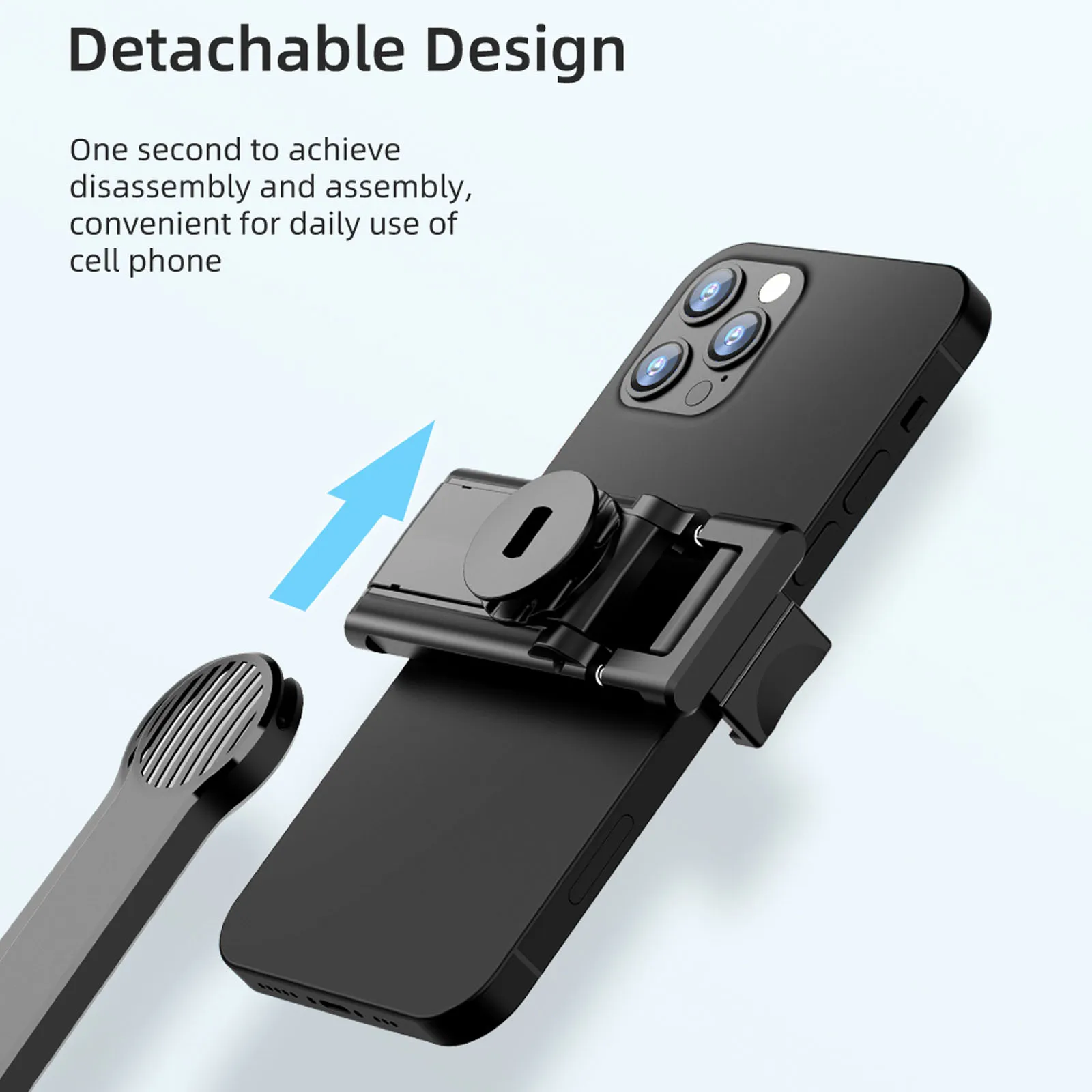 C01 trípode con control remoto Bluetooth para Cámara de Acción Smarthone, palo Selfie con Clip desmontable para teléfono, Vlog - imagen 5