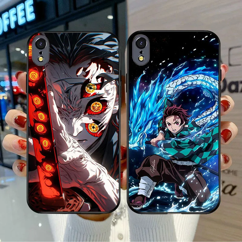 BD-25 Funda negra Demon Slayer para iPhone 5 5s 6 6s 7 8 X XS XR SE 16E Max Plus - imagen 5