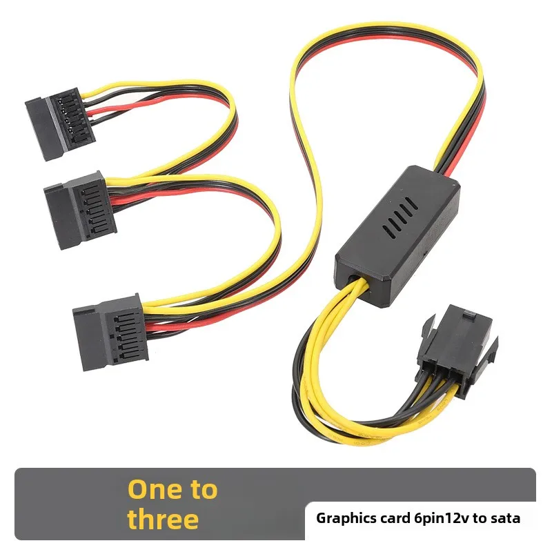 Nueva tarjeta gráfica Cable para disco duro Cables de alimentación de disco duro SATA de 6 pines adaptador de 12V 1 2 3 4 SATA 12V Molex Cable grande de 4 pines - imagen 5
