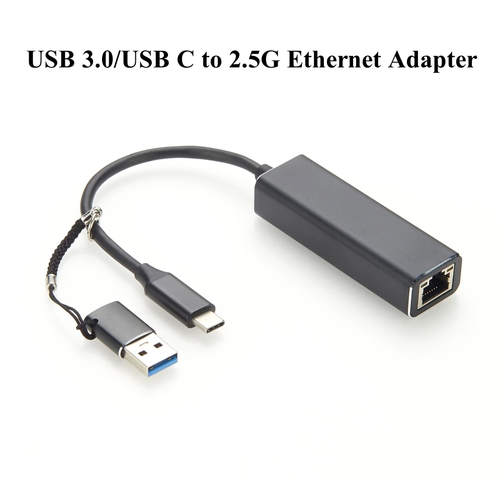 Adaptador Ethernet USB 3,0 USB C a RJ45 de 2,5 Gbps, adaptador de red LAN Ethernet tipo C a 2500Mbps enchufable para PC, portátil, ventana, Mac