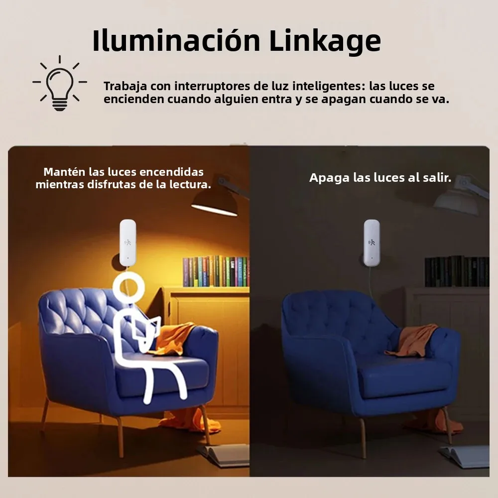 Haozee ZigBee-Detector de Sensor de movimiento Pir inteligente, Sensor de temperatura y humedad, seguridad antirrobo, funciona con asistente doméstico - imagen 5