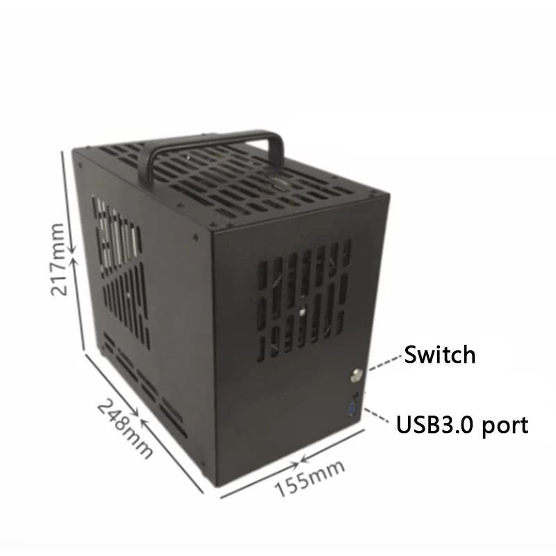 Mini ITX chasis compatible con fuente de alimentación SFX A4 Metal Mini chasis 8.3L mini-itx caja de PC de ordenador - imagen 3