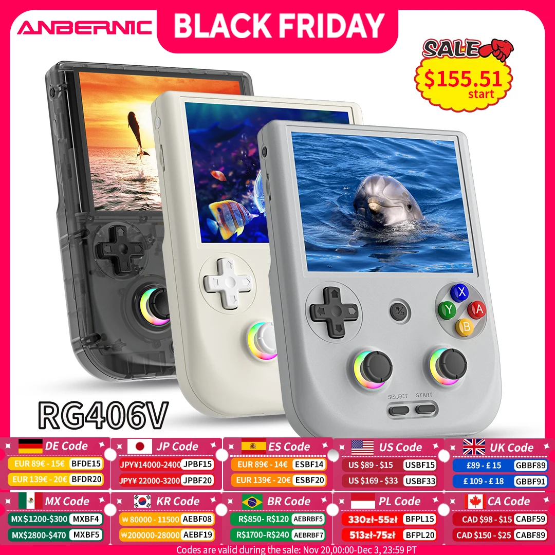 ANBERNIC-consola de juegos portátil RG 406V, pantalla multitáctil IPS de 4 ", Android 13, RG406V, videojuegos Retro, compatible con actualización de 1080p DP FOTA - imagen 2