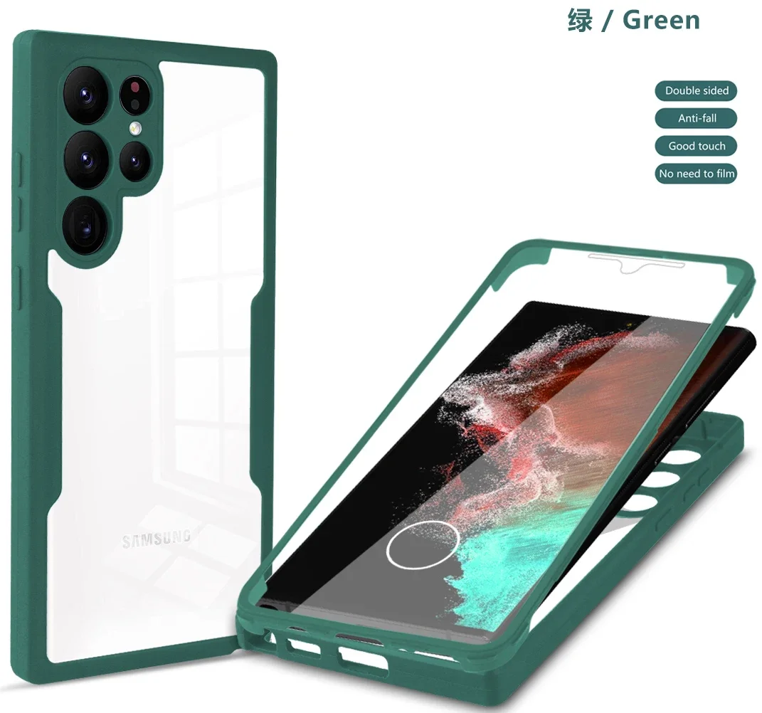 Funda protectora completa de 360 grados para Samsung Galaxy, carcasa a prueba de golpes, S24, S23 FE, S22, S21 Ultra Plus, A54, A34, A15, A05, A33, A53, A52S, A32