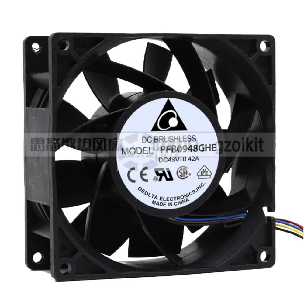 para ventilador de refrigeración de servidor Delta PFB0948GHE 92 mm 48 V |   Flujo de aire alto de 103 CFM para sistemas de montaje en rack de centro de datos/teléfonos electrónicos/industriales