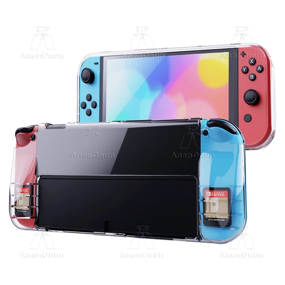 Funda protectora transparente de TPU para interruptor OLED, cubierta semienvoltura a prueba de golpes, antiarañazos, antideslizante, duradera, carcasa suave ultraclara