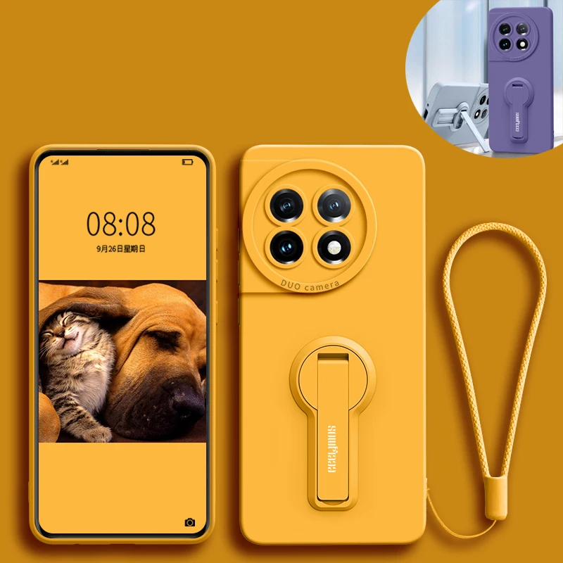 Funda de silicona suave de lujo con soporte para OnePlus One Plus ACE Pro ACE 3 2 5G, funda protectora para cámara de teléfono - imagen 2