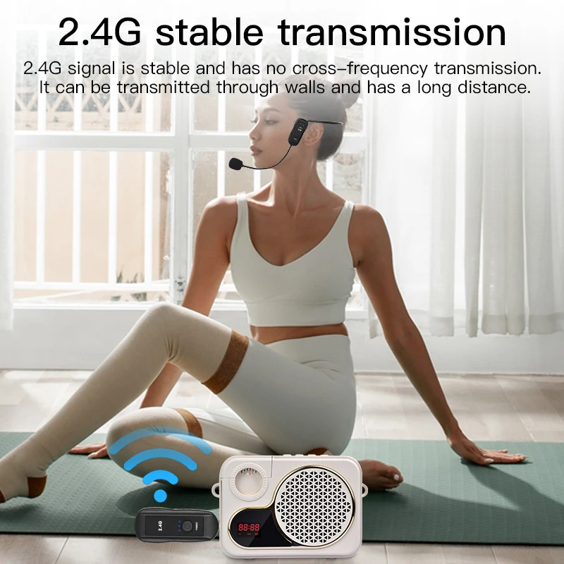 Micrófono montado en la cabeza de 2,4G, conjunto de micrófono Lavalier inalámbrico con receptor para amplificador, altavoz de voz, guía turística de enseñanza - imagen 2