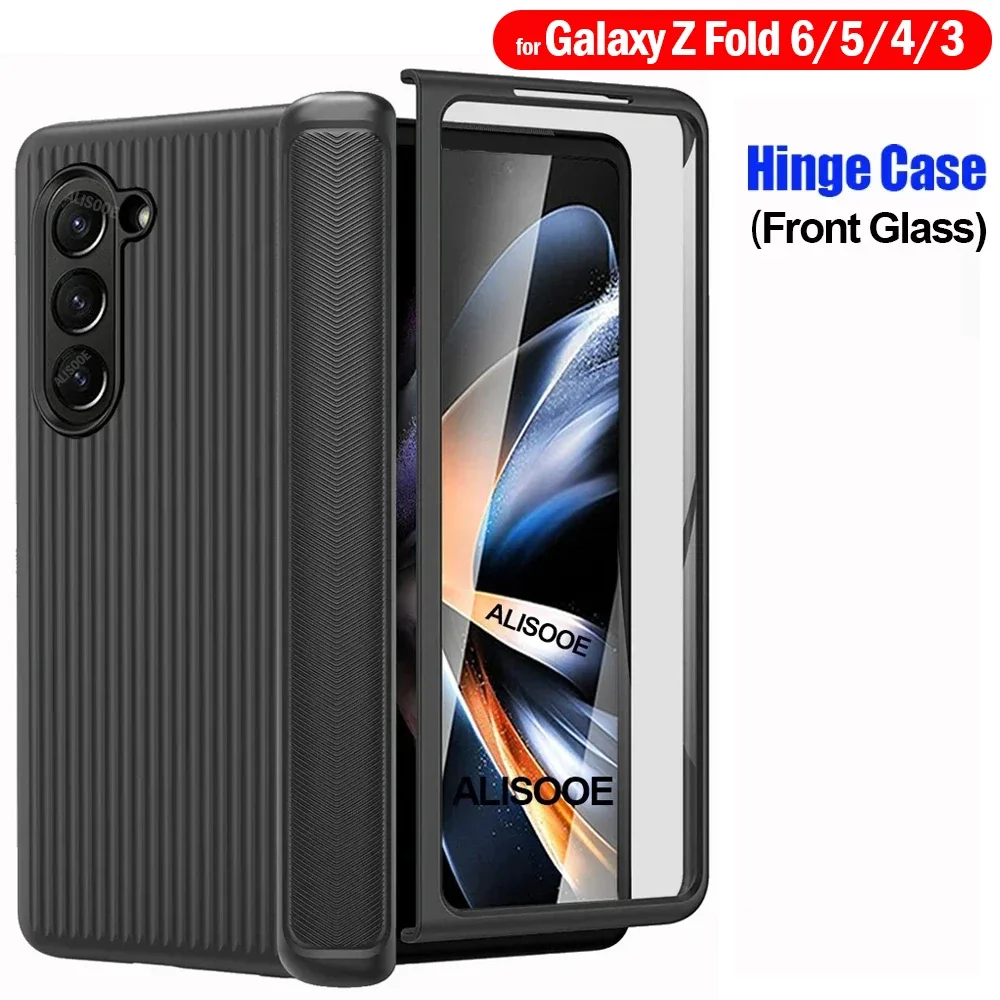 Funda con bisagras Z Fold 6 para Samsung Galaxy Z Fold 6 5 4 3 Funda con bisagras Protección completa Pantalla frontal Cubierta de plástico duro de vidrio Funda - imagen 2