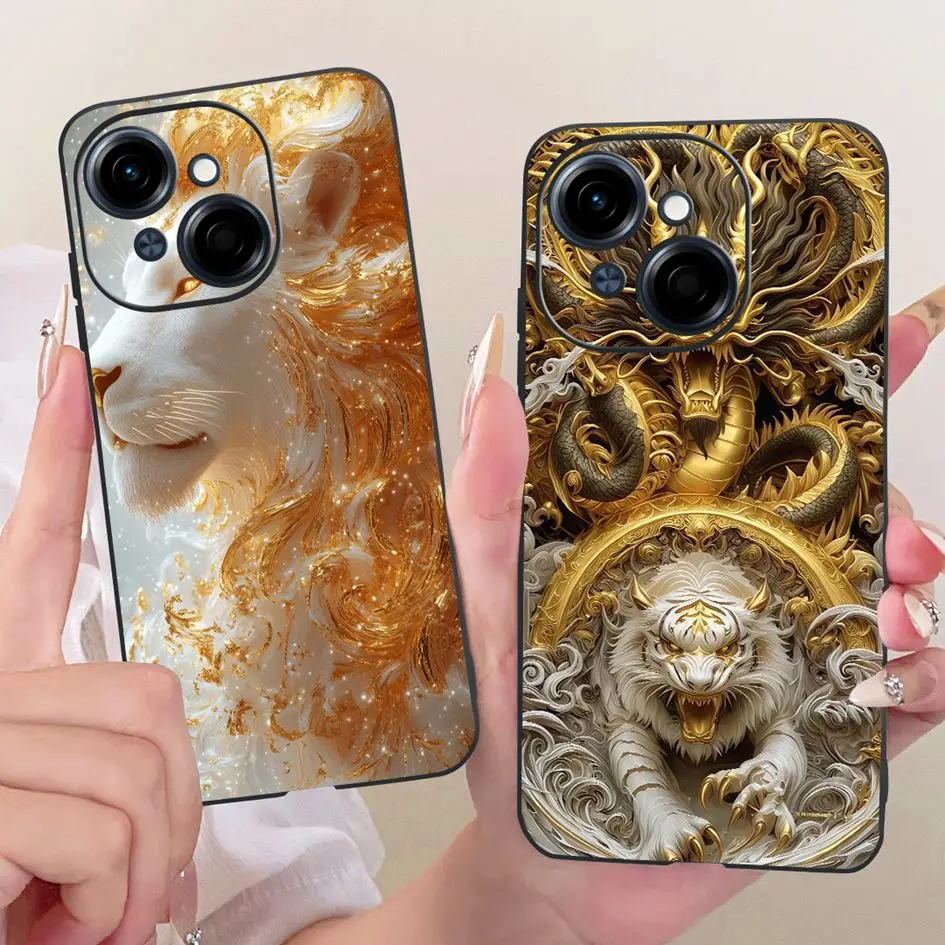 Funda para Tecno Spark Go 1, Funda Pop 9 4G de lujo con diseño de dragón pintado, Funda de silicona suave para Tecno Spark Go 1S SparkGo 2025 Etui - imagen 5