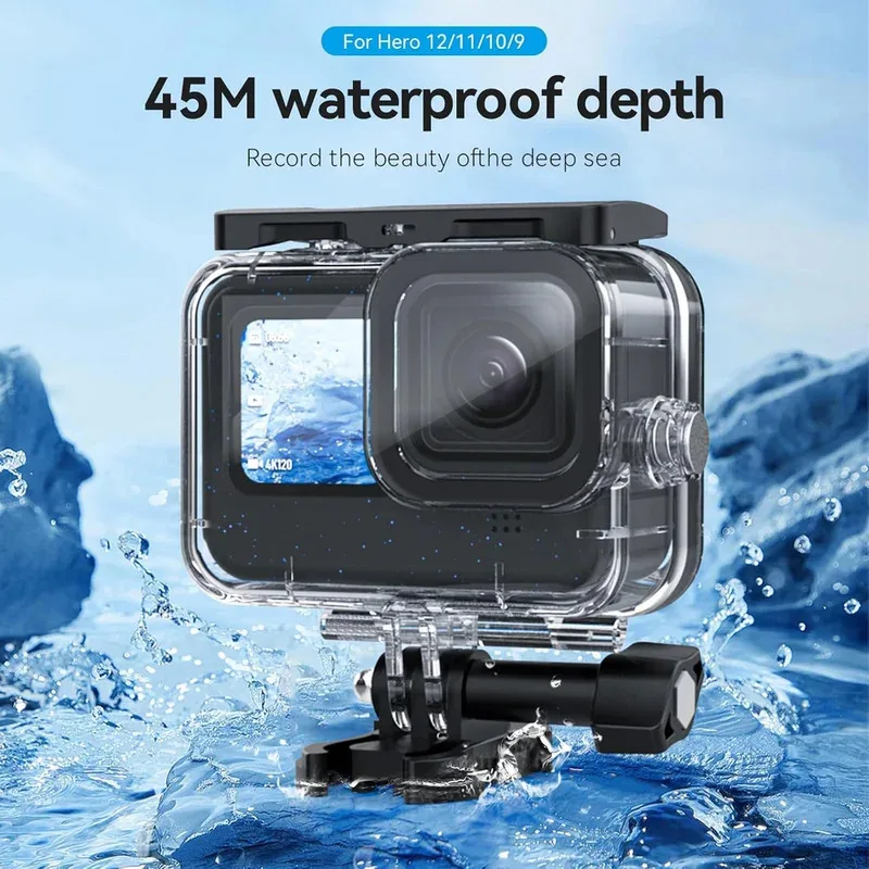 TELESIN-funda impermeable de 60M/196 pies, carcasa de buceo, cubierta subacuática para GoPro Hero 13 12 11 10 9, accesorios negros para Cámara de Acción - imagen 5