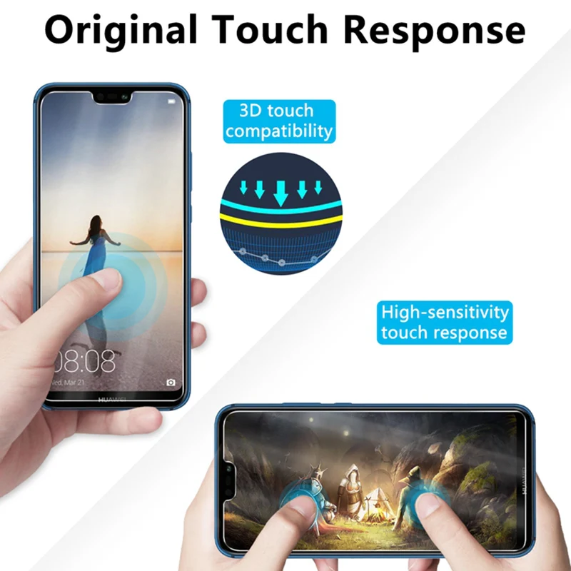 Película protectora de pantalla 9H para Huawei P20 Pro, P10 Lite, P9 Plus, cristal templado, P9, P8 Lite, 2017, 2016 - imagen 2