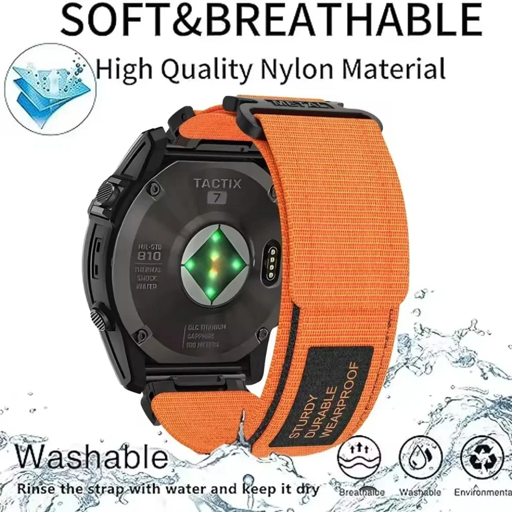 Para Garmin Fenix 8 Pro AMOLED 7X 7 6X 6 5X 5/Enduro 3/Epix correas de reloj de nailon de liberación rápida Forerunner 970/Tactix 8 pulsera - imagen 2