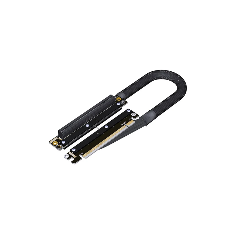 Cable elevador inverso doble Cable de curva derecha e izquierda PCIe 5,0 x16 extensión GPU suave para NVIDIA RTX50AMD RX90xx - imagen 2