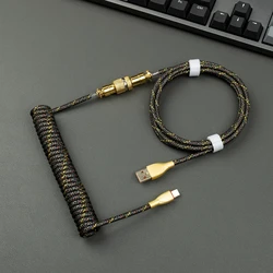 Cable USB-C Aviador en Espiral para Teclado Mecánico de Escritorio