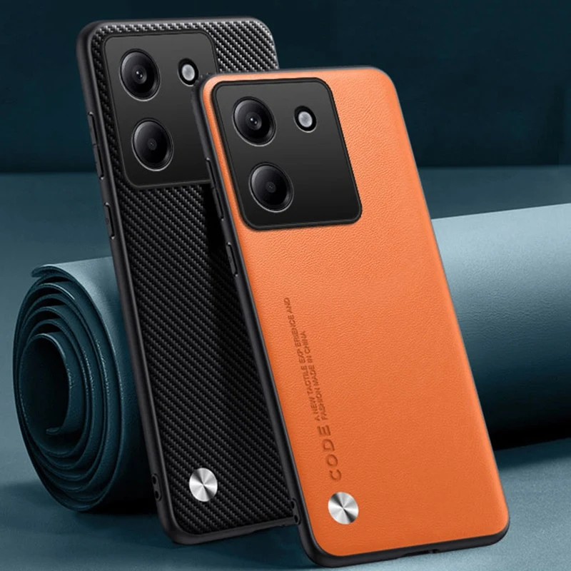 Funda de cuero PU de lujo para Xiaomi Poco M7 Pro 5G, funda trasera mate de silicona TPU, funda de teléfono de protección completa para PocoM7 Pro M7Pro - imagen 2