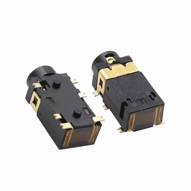 10 Uds. Toma para auriculares de 3,5 MM toma de Audio PJ-342 montada en superficie 6 pies doble pista chapada en oro PJ342