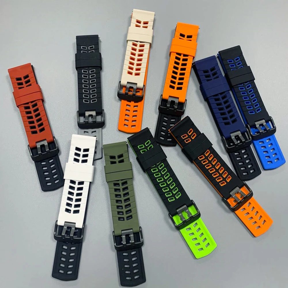 Correa deportiva de 22mm para AMAZFIT BALANCE 2 GTR 47mm GTR 2e 3Pro 4 bandas para AMAZFIT BIP 6 5 Stratos 3 Cheetah Pro pulsera de silicona - imagen 3