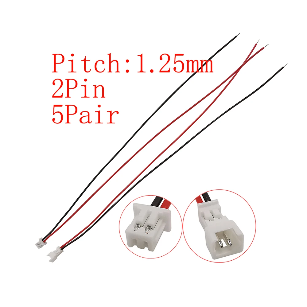 10Pcs Mini Micro JST 1.25mm Pitch Male / Female Connector 2/3/4/5/6 Pin Plug With Terminal Wires Cables Socket 150MM 28AWG - imagen 3