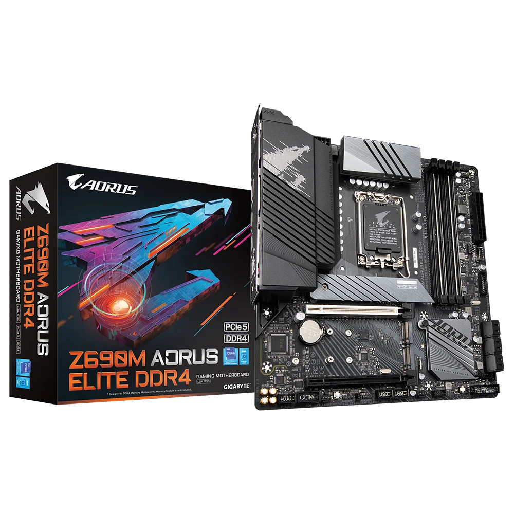 NUEVO GIGABYTE GA Z690M AORUS ELITE DDR4 Intel ®   Z690 DDR4 PCI-E 5.0 5333(OSC.) Soporte 128G Toma 12 Gen LGA 1700
