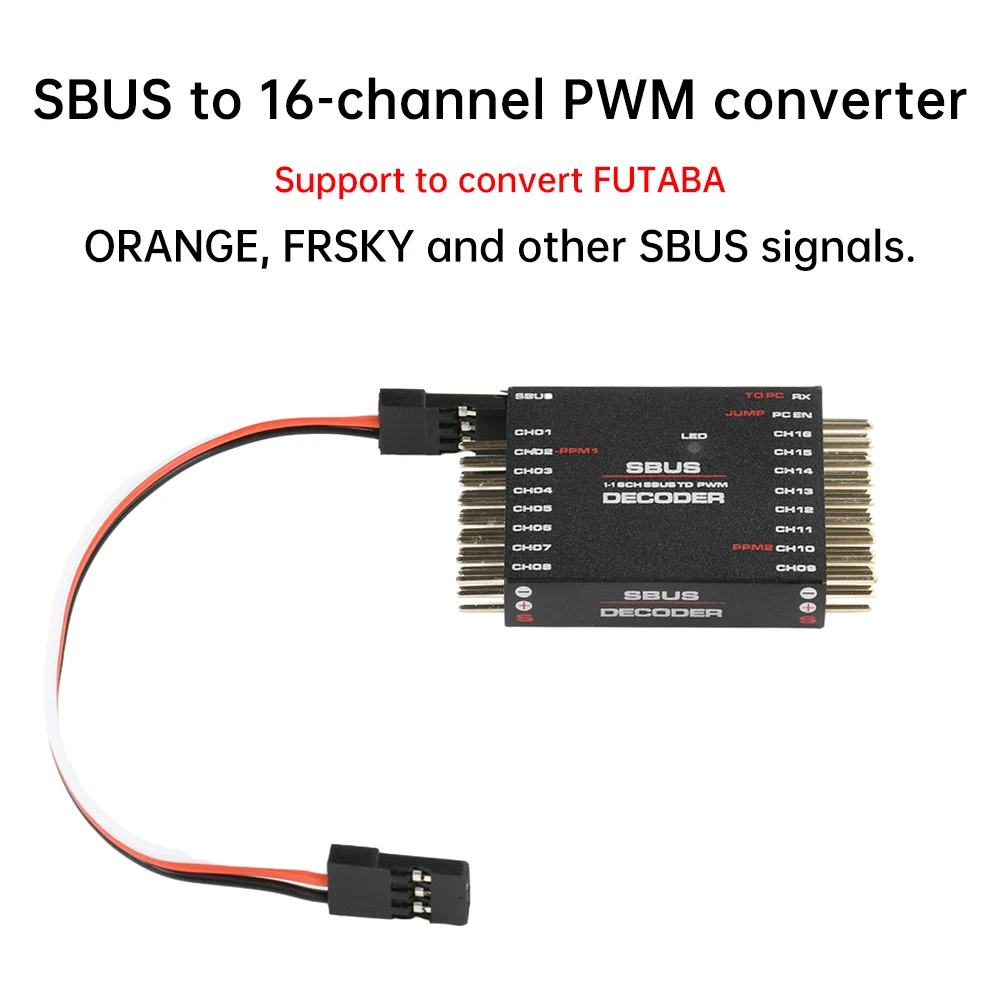 Comparador de voltaje DIY SBUS a decodificador de conversión precisa PWM de 16 canales receptor PPM de 2 canales compatible con Futaba, naranja, Frsky