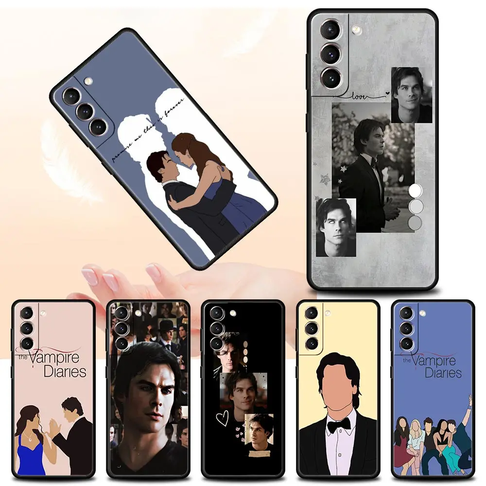 Funda de teléfono The Vampire Diaries Damon para Samsung Galaxy S24 S23 S22 Ultra S20 S21 FE 5G S10 S9 Plus S10E S8 S7