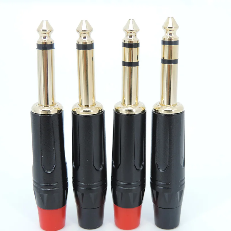 Conector estéreo Mono de 2 polos/3 polos, Conector de 6,35mm, 6,5 MM, 1/4 pulgadas, Cable de micrófono de Audio, a7 chapado en oro - imagen 4