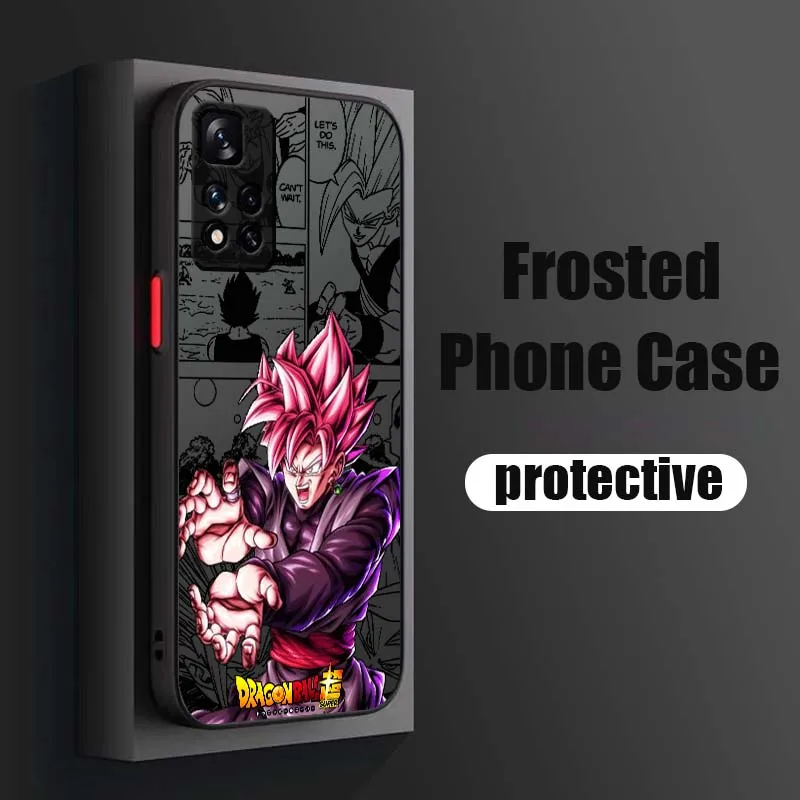 D-Dragon Ball Son Goku Manga funda para Xiaomi Redmi Note 14 13 12 11 10 9 Pro Plus 4G 5G funda de teléfono translúcida esmerilada - imagen 3