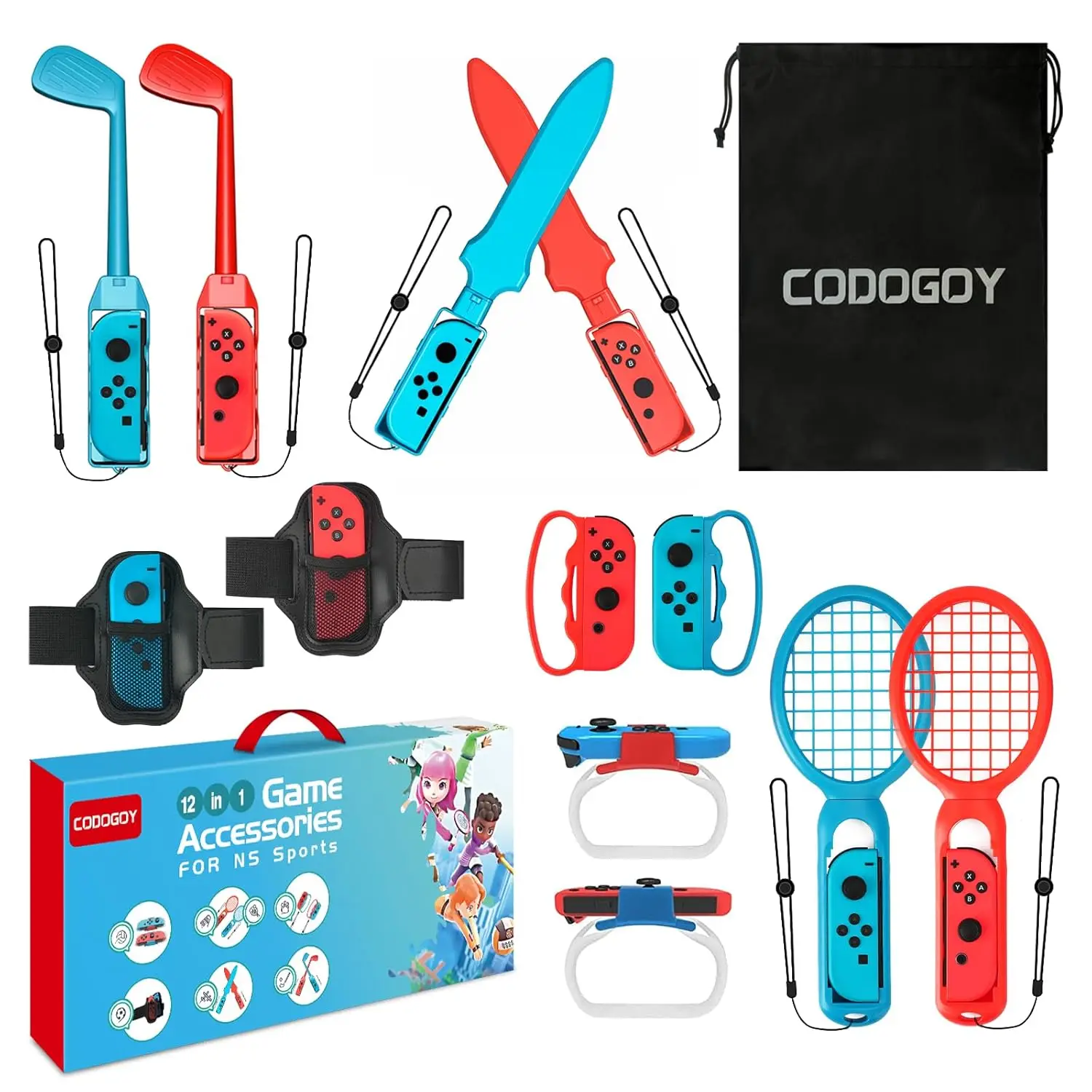 Paquete de accesorios deportivos para Nintendo Switch, Kit de accesorios deportivos para la familia, Compatible con Switch/Switch OLED