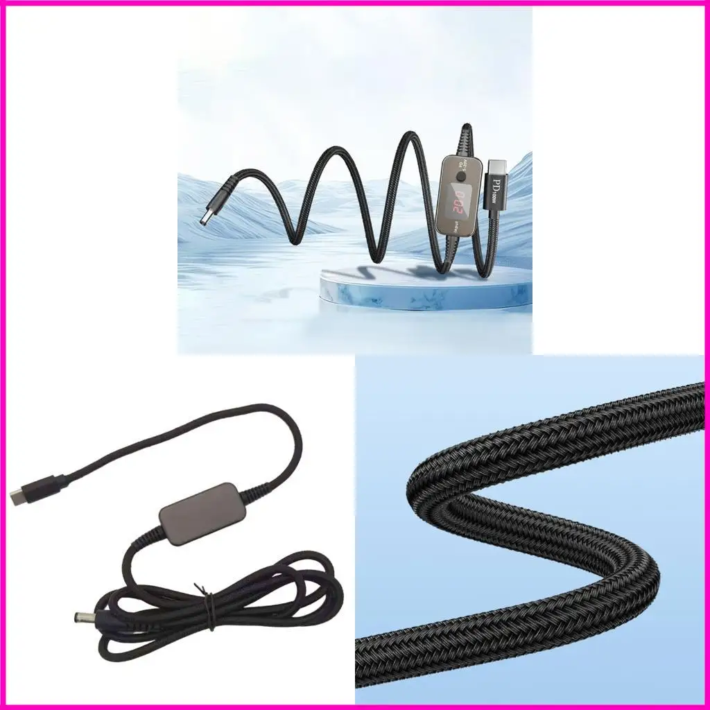 Voltajes múltiples Tipo C DC5525 Compatibles cable carga Módems Notebook y 5A Dispositivos potentes