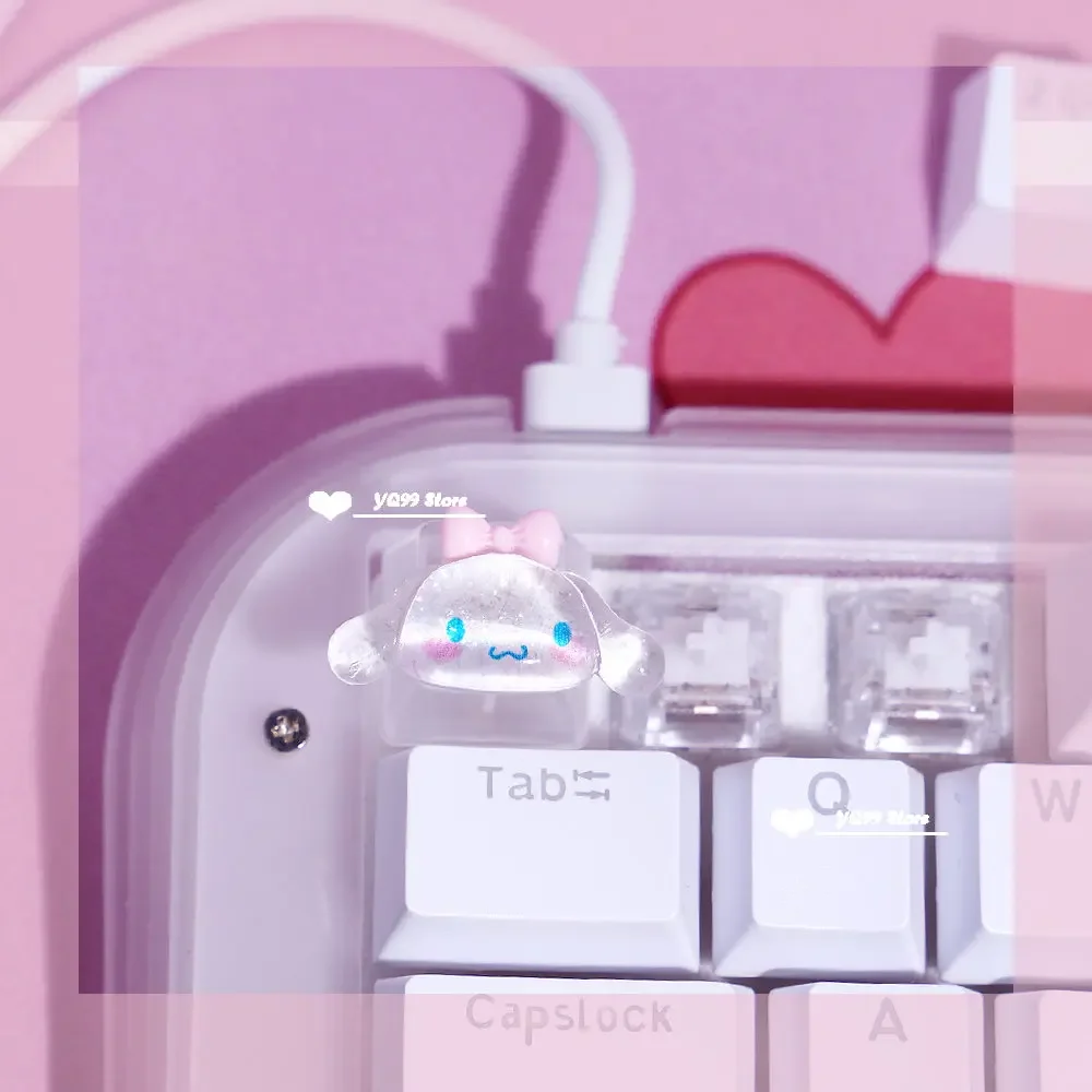 Teclas translúcidas de dibujos animados de Anime con personalidad para niña, bonitas teclas tridimensionales con retroiluminación de frutas, Teclado mecánico, 1 ud. - imagen 3