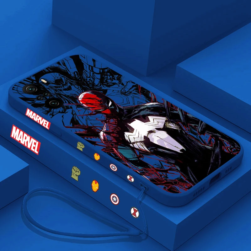 Marvel Villain Venom para Xiaomi Redmi Note 13 12 12Pro 11 11S 11T 10S 10 Pro Plus 5G Liquid Left Rope Phone Case - imagen 3