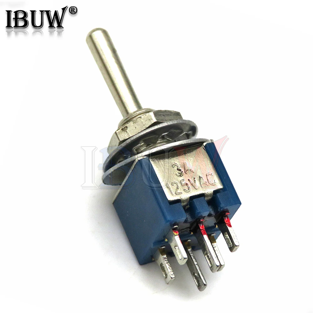 Interruptor de palanca Sub-miniatura para piezas, luz azul, 5 SMTS-102, SMTS-202, SPDT de encendido, 3 pines, 3A, 125VAC, 1.5A, 250VAC, DL, 6 pines - imagen 4