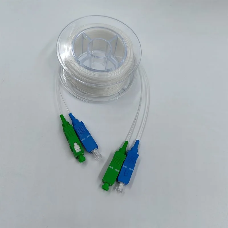 SC/apc cable de conexión transparente tambor dúplex G657A2 50m-100m cable de fibra óptica SCUPC puente invisible monomodo de un solo núcleo 60m80m - imagen 2