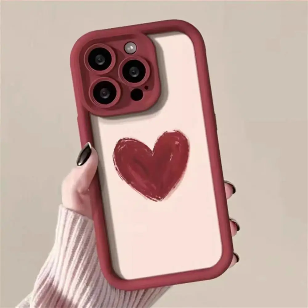 Funda de amor con corazón rojo vino para Xiaomi Redmi Note 12S 11 10 9 8 Pro 12C 10C 9C 9A 9T K30 50 funda de silicona suave Couqe Color sólido