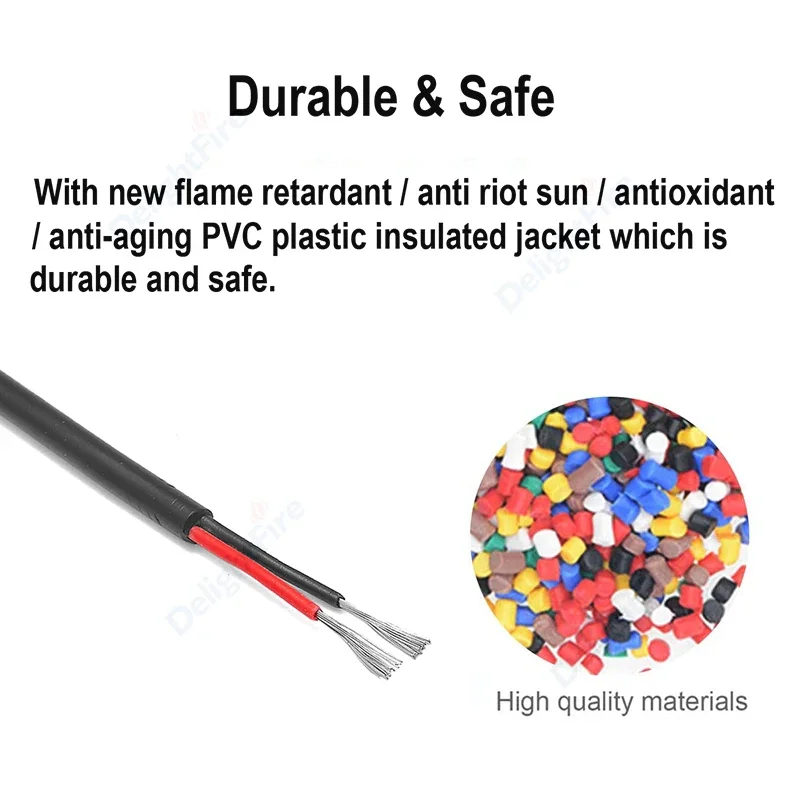 Cable eléctrico de 2 pines para lámpara de bicicleta, cable de Audio electrónico revestido de PVC a prueba de calor, tira LED, 5-100m, 26/24/22/20/18/16AWG, UL2464 - imagen 5