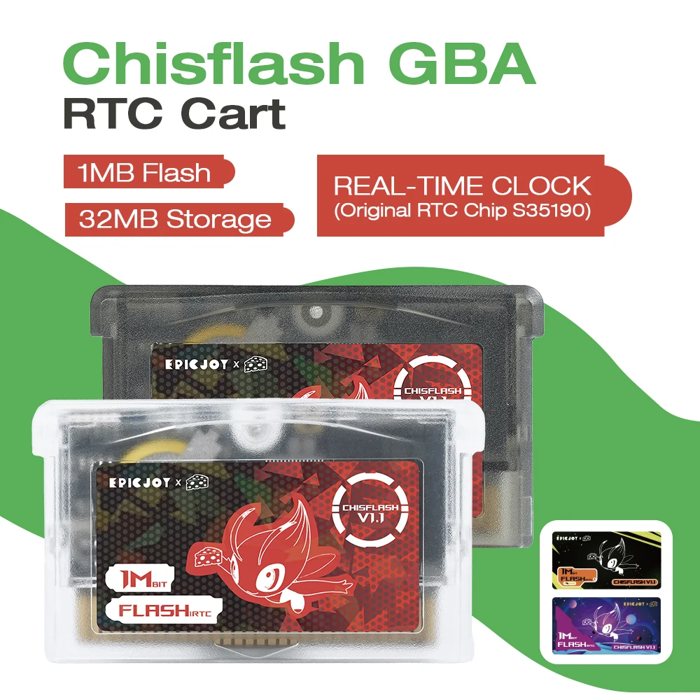 ChisFlash V1.1 Carro GBA RTC regrabable Chip RTC original S35190-32MB Almacenamiento 1Mb Flash Compatible con la serie GBA/DS - imagen 2