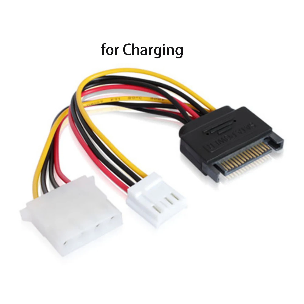 Cable de alimentación SATA, convertidor de 1 a 2, 15 pines macho a pequeño 4P, adaptador de Cable de enchufe grande de 4 pines, extensor de Cable de alimentación de disquete IDE - imagen 2